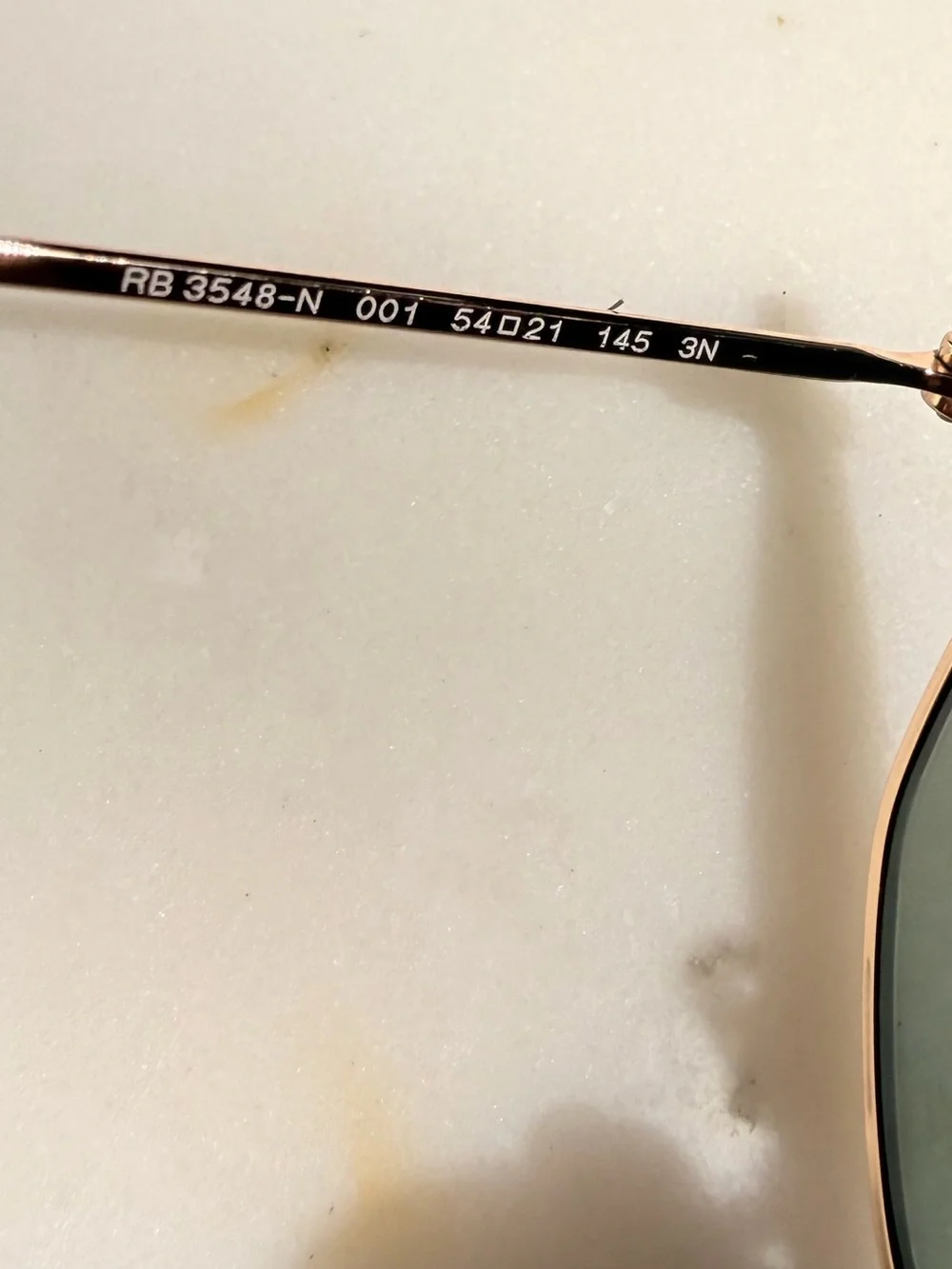 Ray-Ban Women's Gold Frame Sunglasses with Green Lenses - Hex Oval